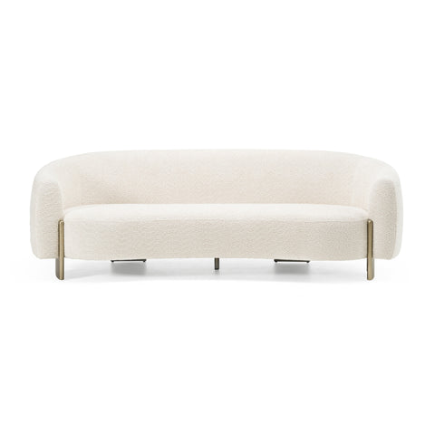 Divani Casa Thrive Modern Beige Fabric & Antique Brass Sofa Model VGFA-SF2012