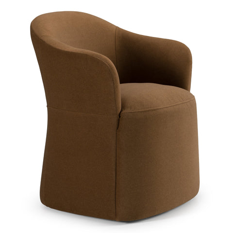 Modrest Timothy Modern Brown Fabric Dining Chair With Castor Wheels Model VGKK-KF.Y2151-BRN