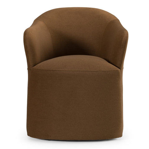 Modrest Timothy Modern Brown Fabric Dining Chair With Castor Wheels Model VGKK-KF.Y2151-BRN