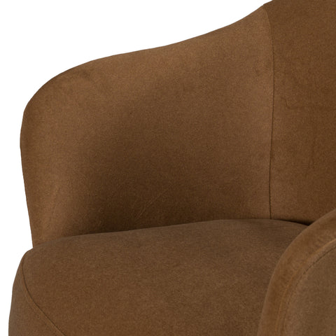 Modrest Timothy Modern Brown Fabric Dining Chair With Castor Wheels Model VGKK-KF.Y2151-BRN