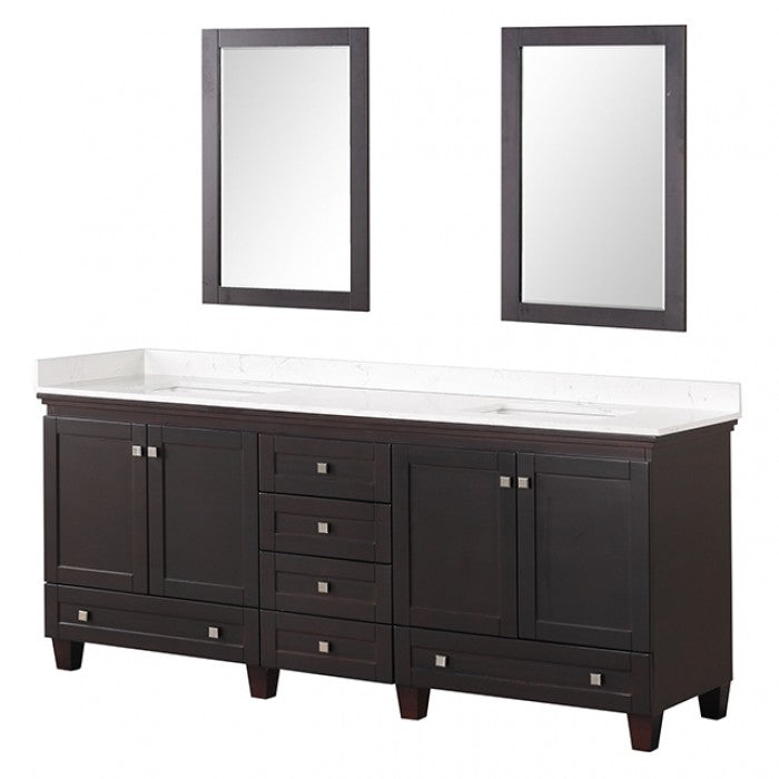 Oliva Vanity Set W/ Mirror Model Tm-Ct006Wh-80+11Es+M By Furniture Of America 
