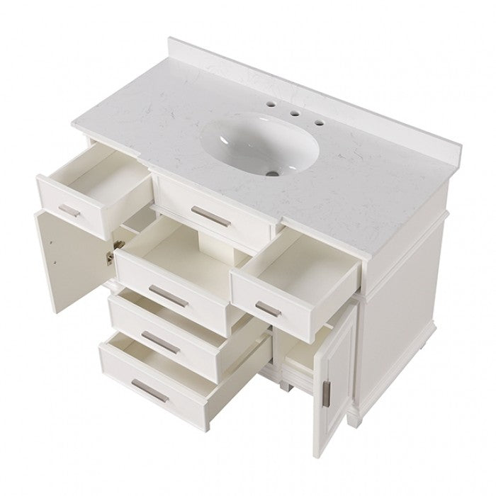 Zadar Vanity Set Model Tm-Ct009Wh-48+09Wh By Furniture Of America 