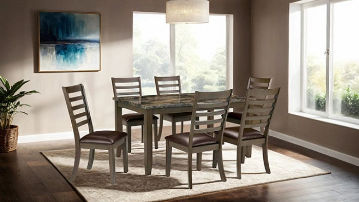 Adia 7 Pc. Dinning Table Set Model Tm3103T-7Pk-Side Chair By Furniture Of America 