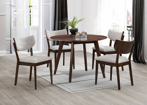 Onaka 5 Pc. Round Table Dining Set Model Tm3112T-5Pc-Chair By Furniture Of America 