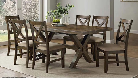 Murray 7 Pc. Dining Set Model Tm3114T-7Pc-Br-Chair By Furniture Of America 