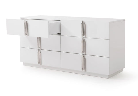 Modrest Token Modern White & Stainless Steel Dresser Model VGVCJ815-WHT-DRS
