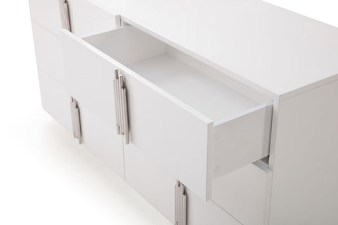 Modrest Token Modern White & Stainless Steel Dresser Model VGVCJ815-WHT-DRS
