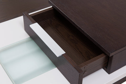 Modrest Torino Contemporary Brown Oak & Grey Platform Bed With Lights Model VGWCSB-B03-BRNGRY