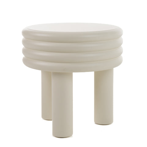 Modrest Townley Contemporary White Round End Table Model VGOD-LZ-252E-WHT
