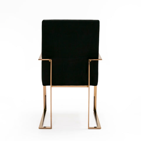 Modrest Trea Modern Black Velvet & Rosegold Dining Chair By VIG Furniture