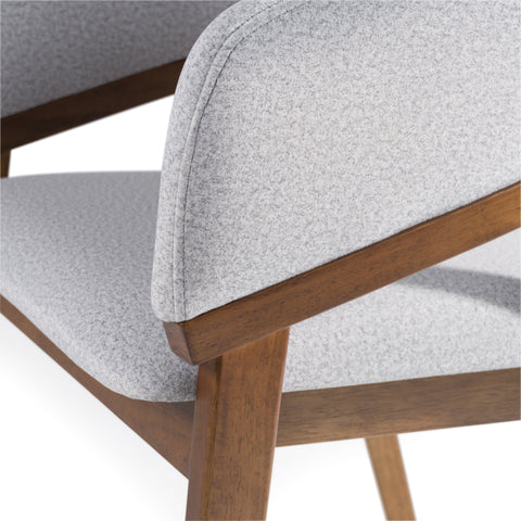 Modrest Truman Mid Century Modern Grey & Walnut Dining Chair Model VGMA-MI-1240