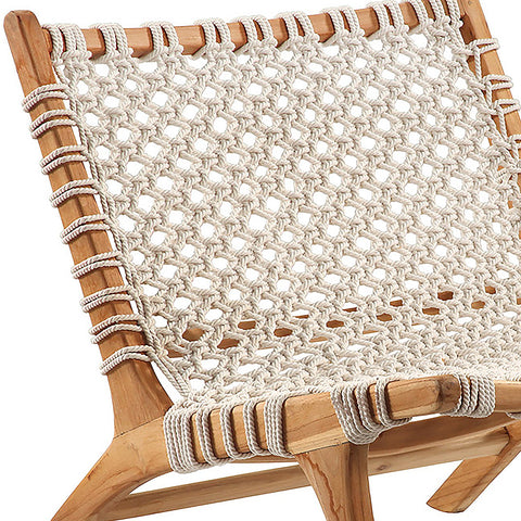 Maru Natural Finish and White Rope Occasional Chair