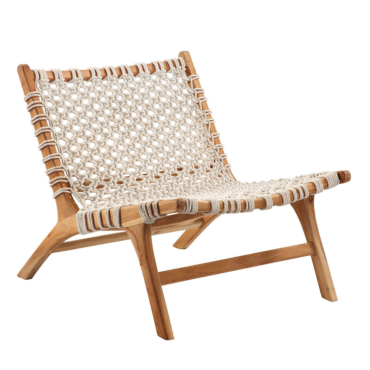 Maru Natural Finish and White Rope Occasional Chair