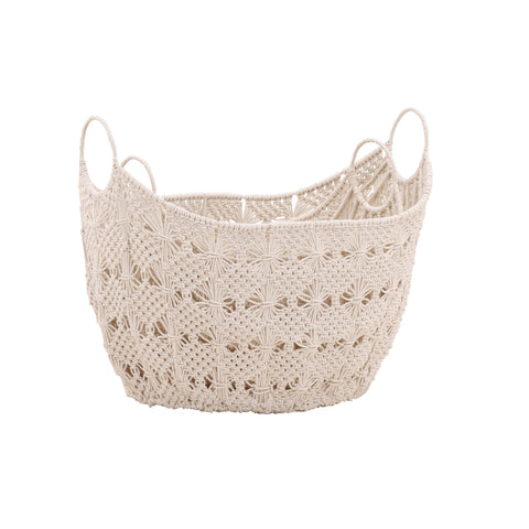 Arielle Natural White Finish Basket Set Of 2