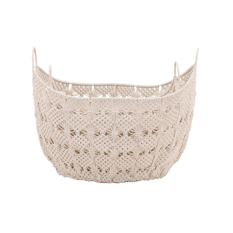 Arielle Natural White Finish Basket Set Of 2