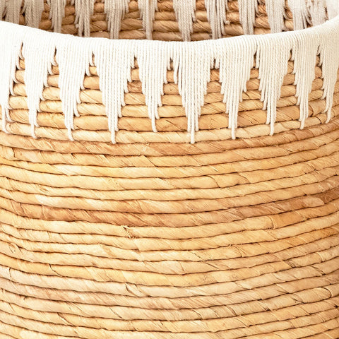 Cianna Natural Finish with White Accents Basket Set Of 2