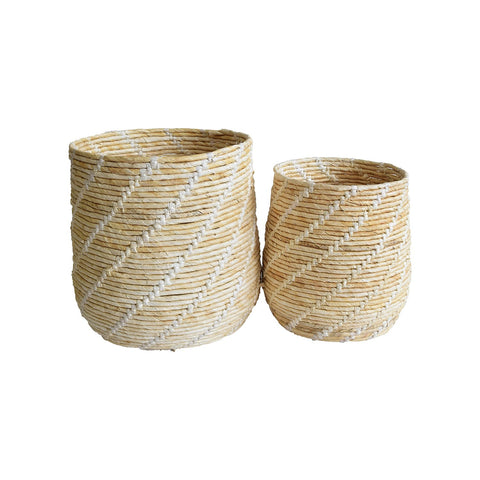 Marilla Light Natural Finish Basket Set Of 2