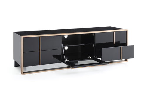 Nova Domus Cartier Modern Black & Rosegold Tv Stand Model VGVCTV-A002