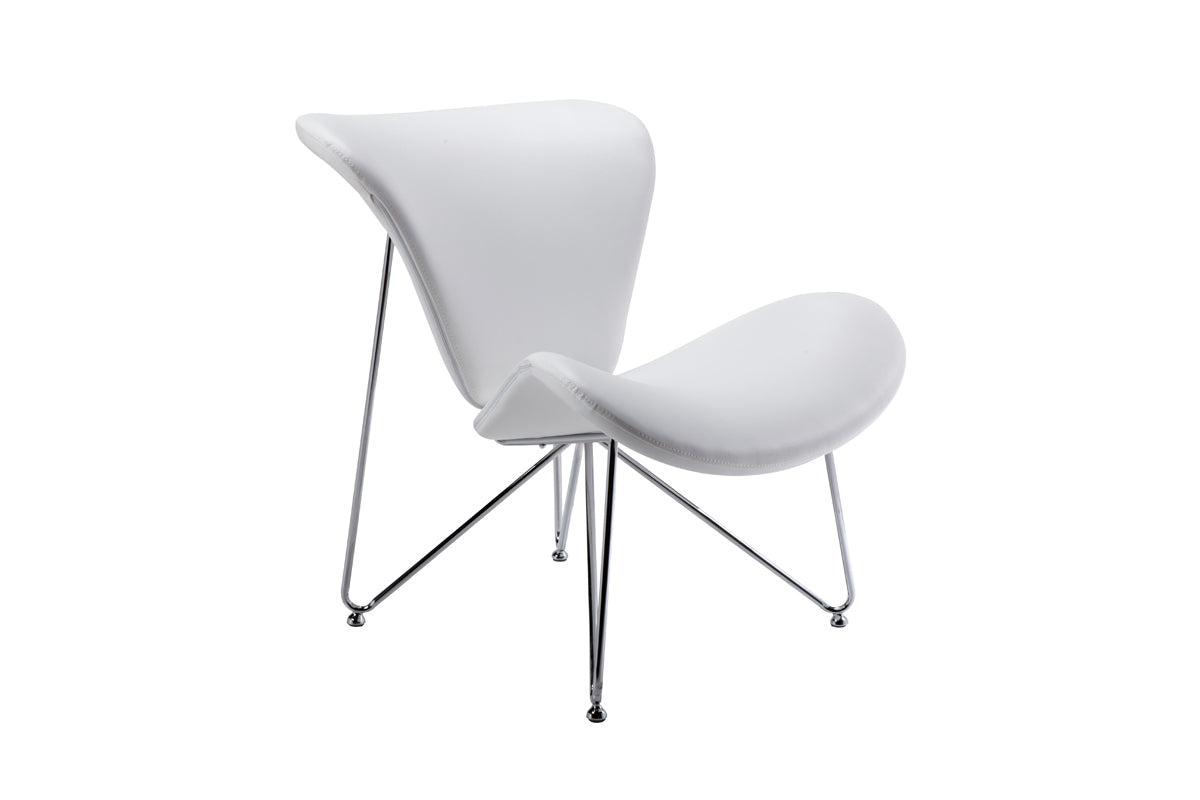 Modrest Decatur Contemporary White Leatherette Accent Chair By VIG Furniture