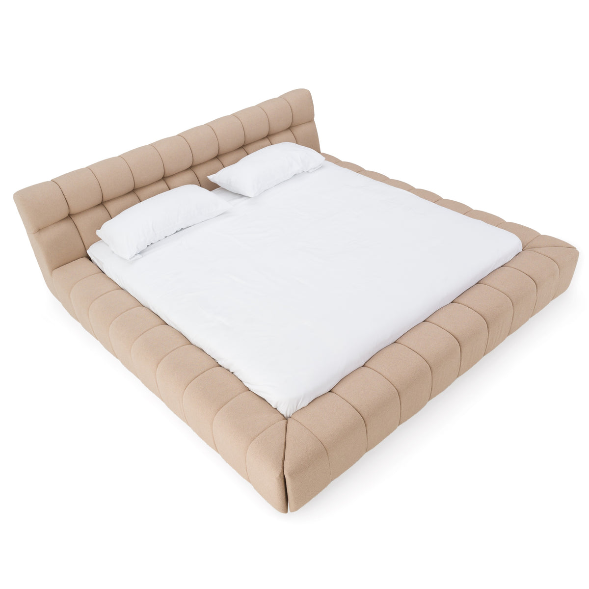 Divani Casa Tyree Modern Tufted Sand Fabric Bed Model VGOD-DY-22116-SAND