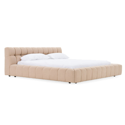 Divani Casa Tyree Modern Tufted Sand Fabric Bed Model VGOD-DY-22116-SAND
