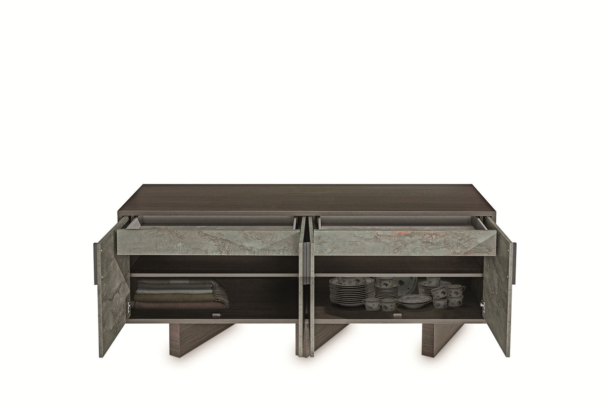 Nova Domus Amsterdam Modern Grey Volcano & Eucalyptus Oak Buffet Model VGACAMSTERDAM-OAK-BUF