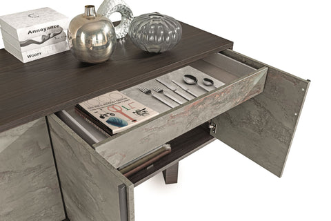 Nova Domus Amsterdam Modern Grey Volcano & Eucalyptus Oak Buffet Model VGACAMSTERDAM-OAK-BUF