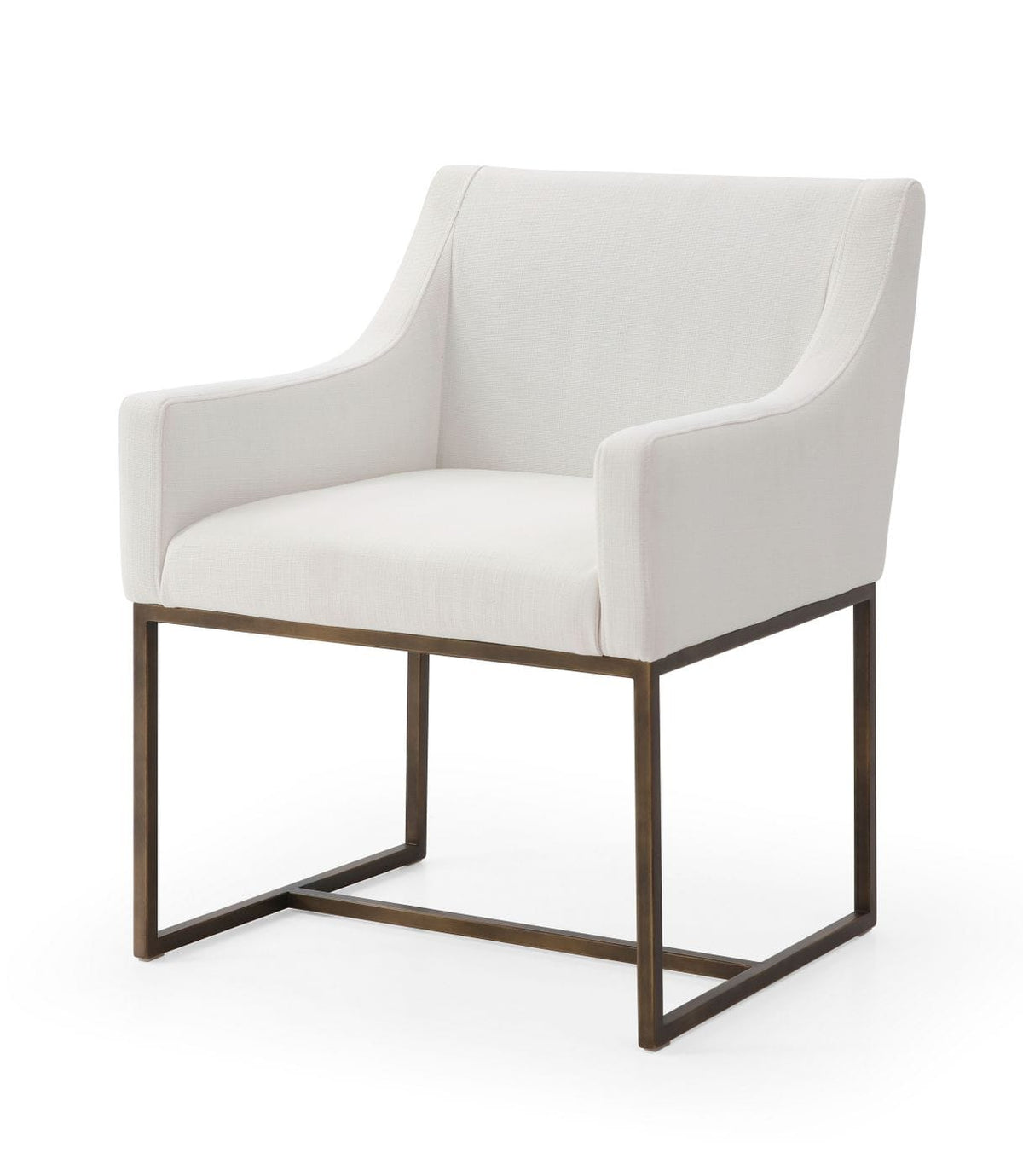 Modrest Elijah Modern Off White & Copper Antique Brass Dining Chair By VIG Furniture