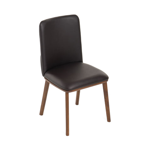 Modrest Utah Modern Walnut and Brown Eco Leather Dining Chair (Set of 2) By VIG Furniture