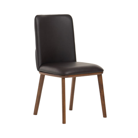 Modrest Utah Modern Walnut and Brown Eco Leather Dining Chair (Set of 2) By VIG Furniture