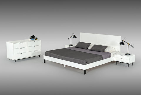 Nova Domus Valencia Contemporary White Bed Model VGMABR-76-BED