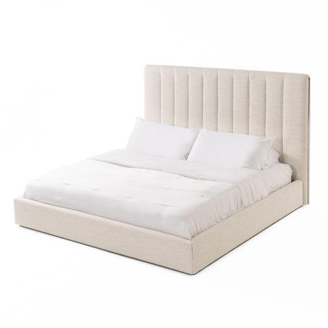 Modrest Valhalla Contemporary White Fabric Bed Model VGKK-KFB1008-WHT-BED-C