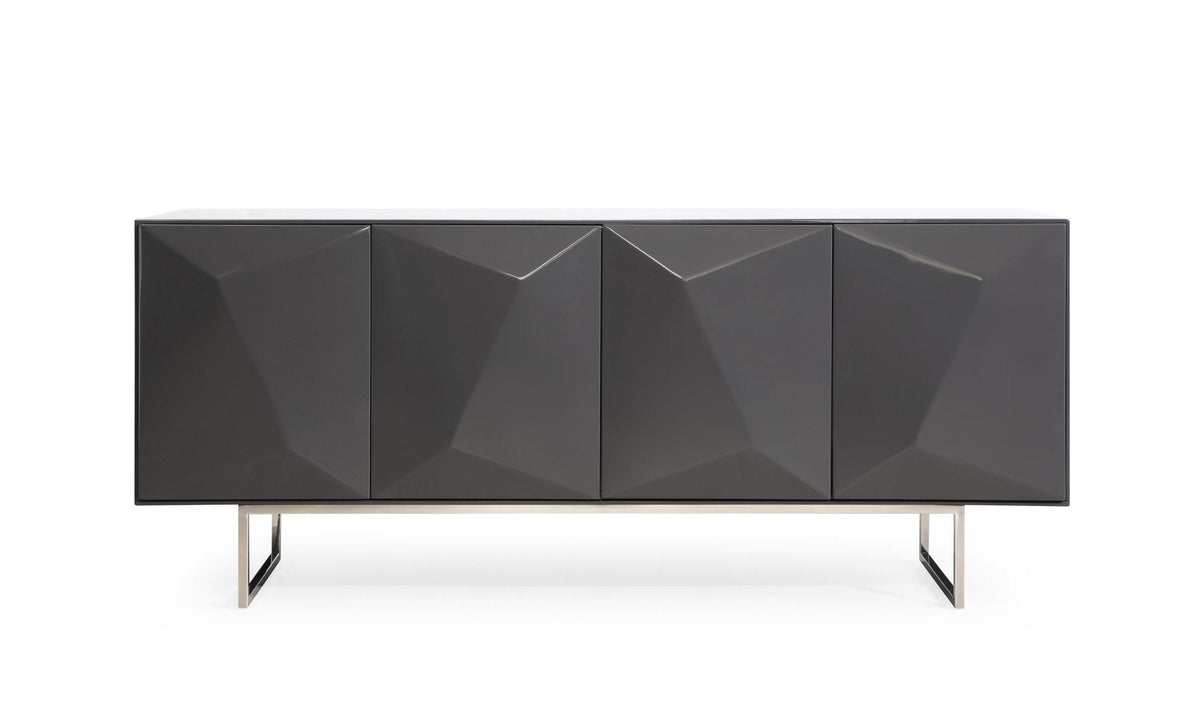 Modrest Vanguard Modern Dark Grey High Gloss Buffet Model VGVCG1108-BUF-GRY