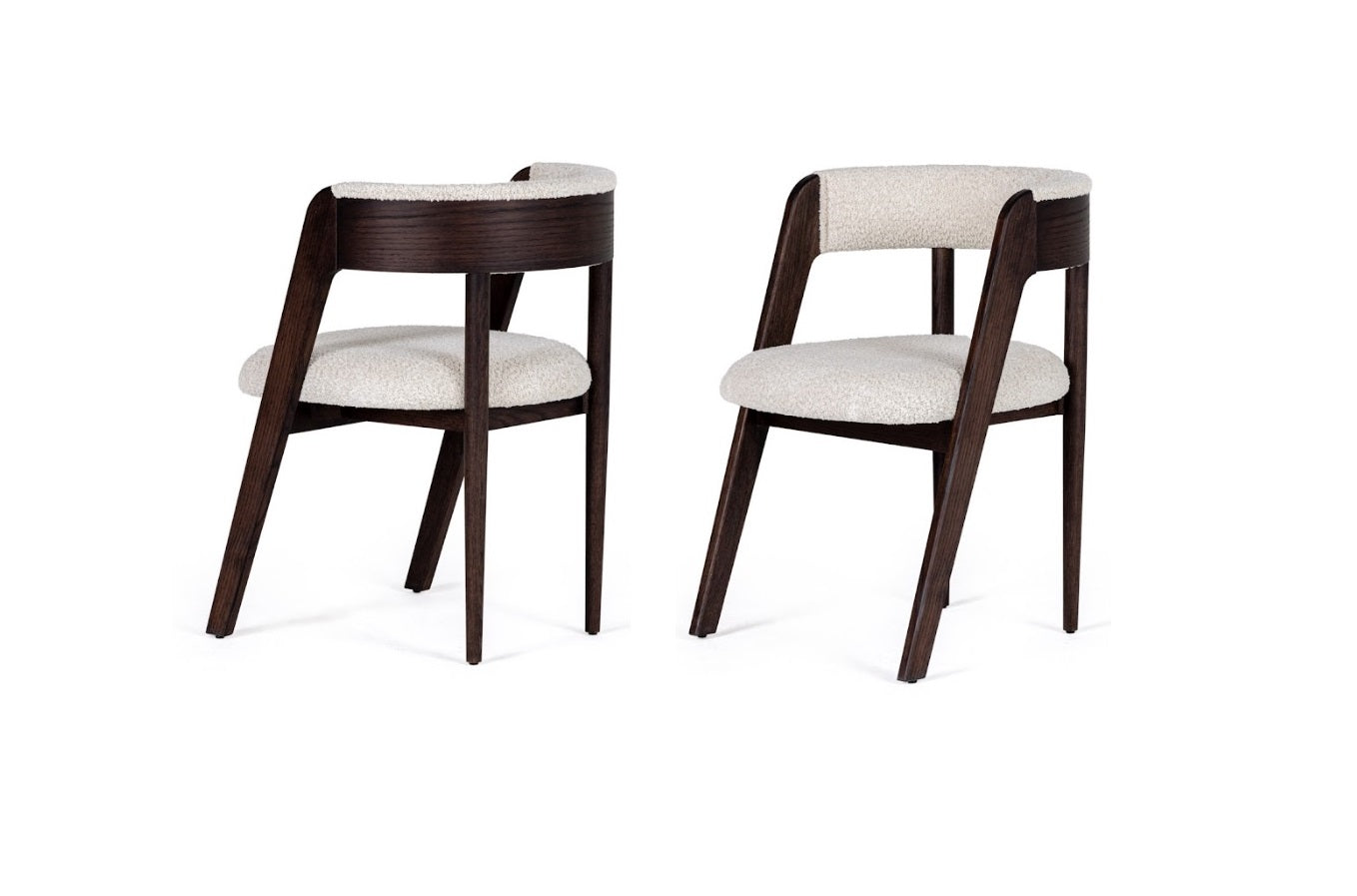 Modrest Vegas Modern Cream Fabric & Walnut Oak Dining Chair (Set Of 2) Model VGME-VEGAS-CRM-DC