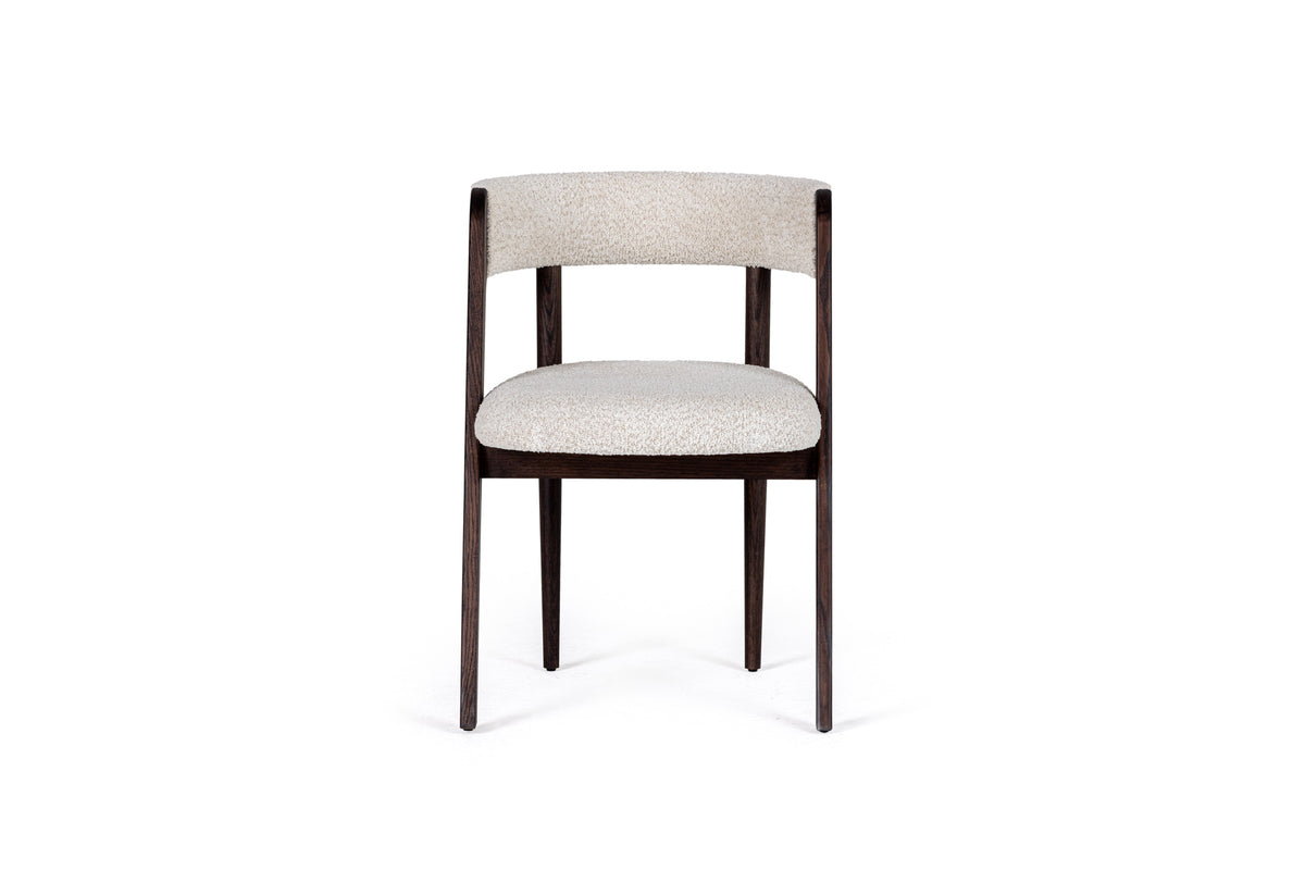Modrest Vegas Modern Cream Fabric & Walnut Oak Dining Chair (Set Of 2) Model VGME-VEGAS-CRM-DC