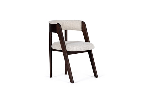 Modrest Vegas Modern Cream Fabric & Walnut Oak Dining Chair (Set Of 2) Model VGME-VEGAS-CRM-DC
