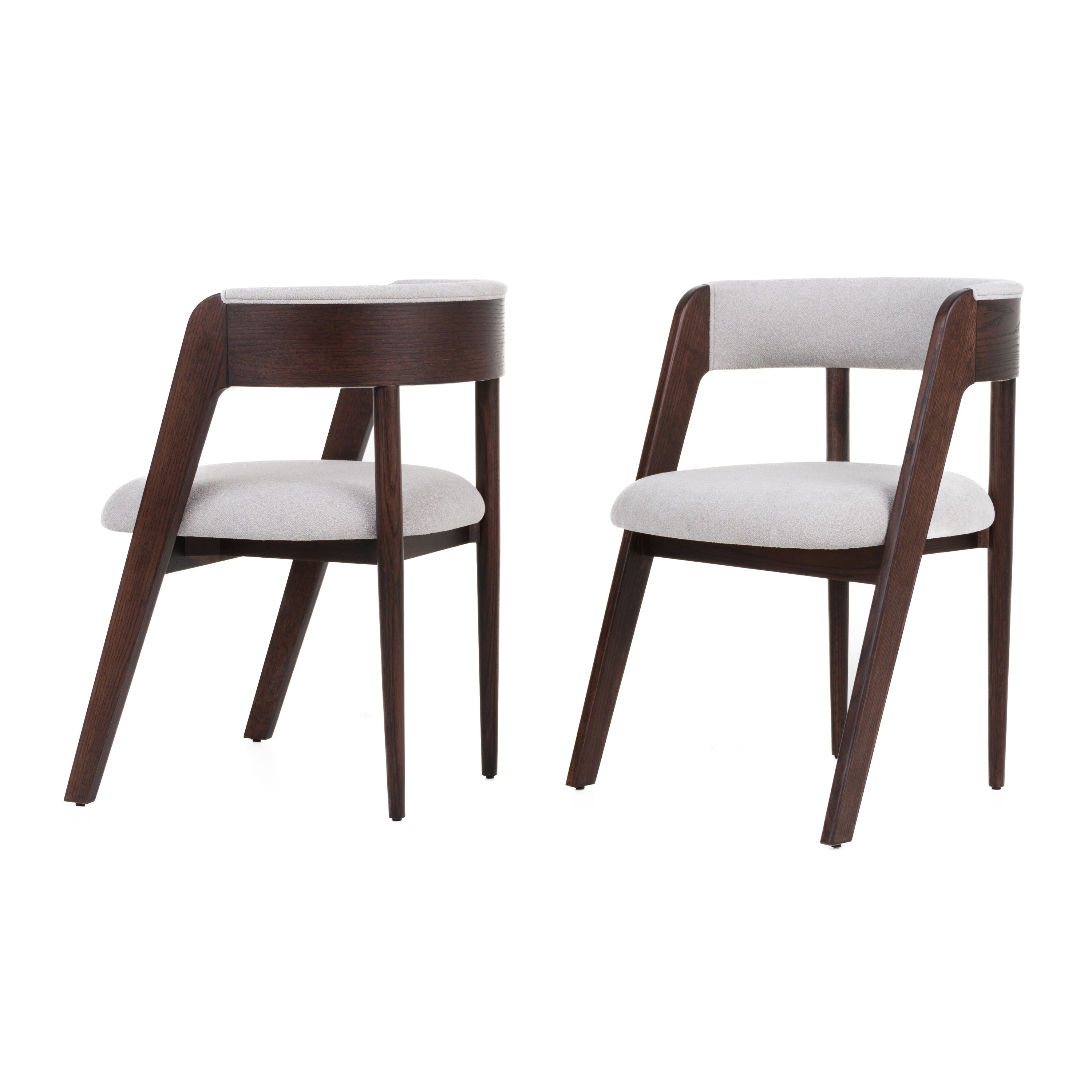 Modrest Vegas Modern Light Grey & Walnut Oak Dining Chair (Set Of 2) Model VGME-VEGAS-LTGRY-DC