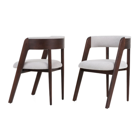 Modrest Vegas Modern Light Grey & Walnut Oak Dining Chair (Set Of 2) Model VGME-VEGAS-LTGRY-DC