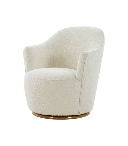 Modrest Vera Modern Sherpa Swivel Accent Chair Model VGRHAC-542-WHT-CH