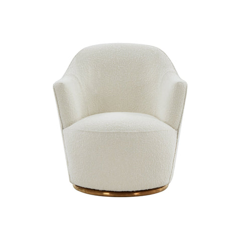 Modrest Vera Modern Sherpa Swivel Accent Chair Model VGRHAC-542-WHT-CH