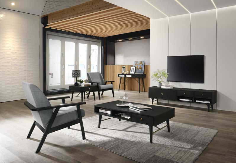 Modrest Borden Modern Black And Grey Fabric Accent Chair Model VGMAMI-972-CHR