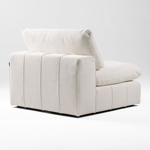 Divani Casa Vicki Modern Off White Fabric Modular Armless Seat Model VGKK-KF.8033-1.5SEAT-IVORY