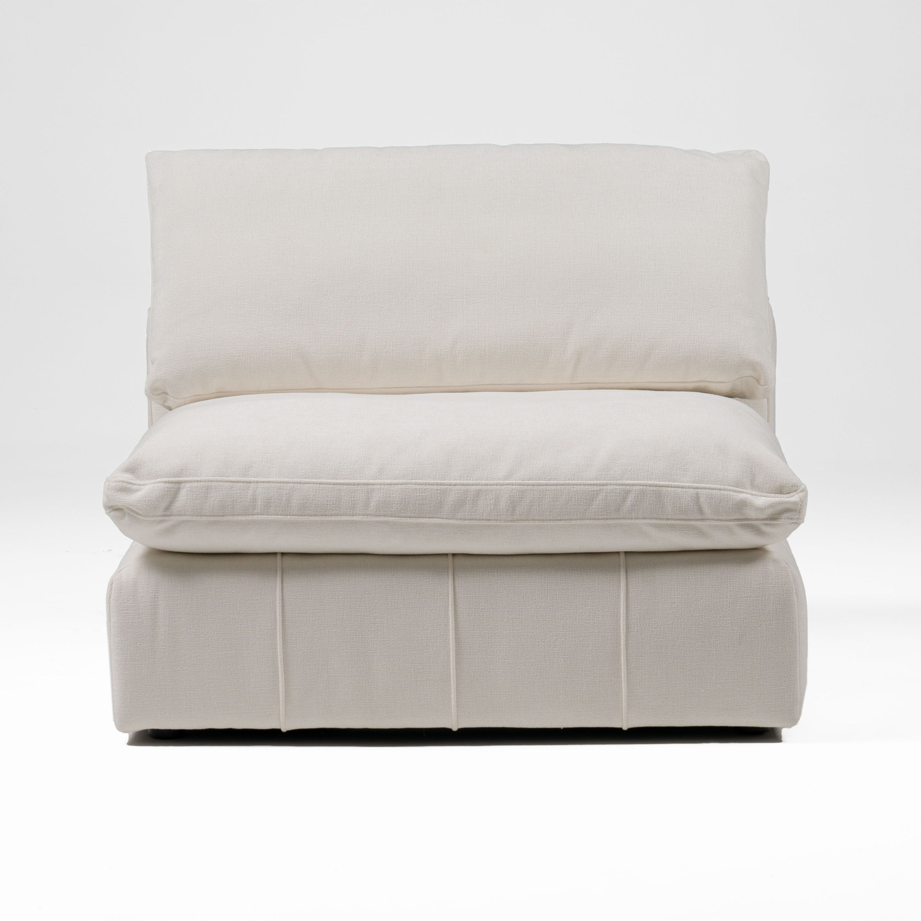 Divani Casa Vicki Modern Off White Fabric Modular Armless Seat Model VGKK-KF.8033-1.5SEAT-IVORY