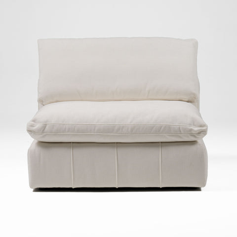 Divani Casa Vicki Modern Off White Fabric Modular Armless Seat Model VGKK-KF.8033-1.5SEAT-IVORY