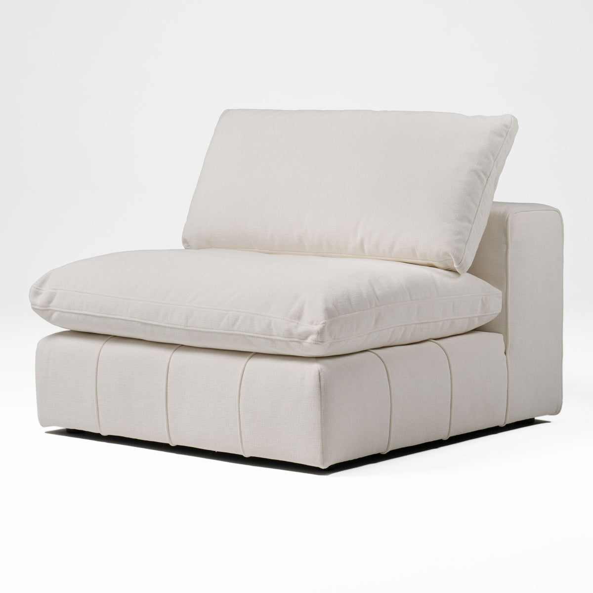 Divani Casa Vicki Modern Off White Fabric Modular Armless Seat Model VGKK-KF.8033-1.5SEAT-IVORY