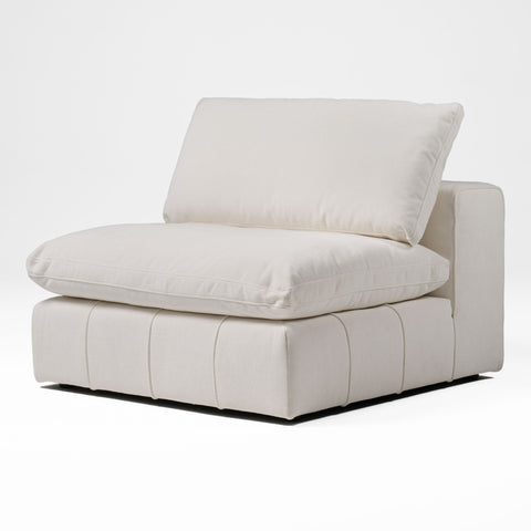 Divani Casa Vicki Modern Off White Fabric Modular Armless Seat Model VGKK-KF.8033-1.5SEAT-IVORY