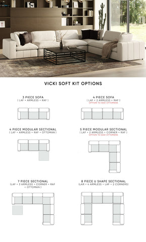 Divani Casa Vicki Modern Off White Fabric Modular Sectional Model VGKV-KF.8033-MOD-IVORY