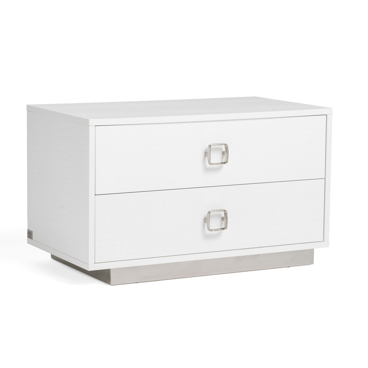A&X Victoria Modern White Crocodile Nightstand Model VGUNAW324-80-CROC