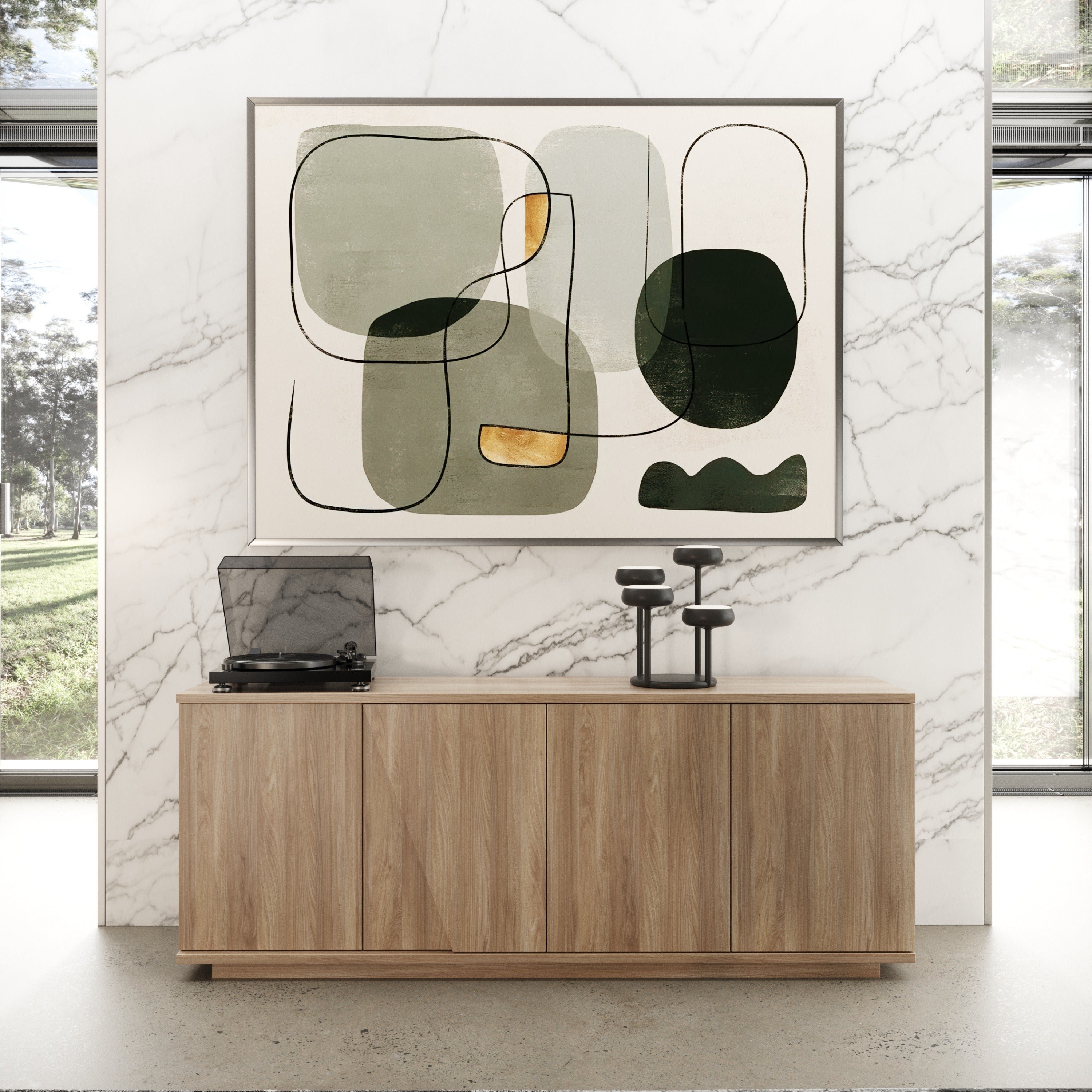Nova Domus Victoria Italian Modern Walnut Caracalla Buffet Model VGAC-VICTORIA-BUF