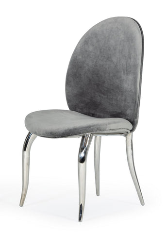 Modrest Vince Modern Grey Velvet Dining Chair (Set of 2) By VIG Furniture